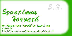 szvetlana horvath business card